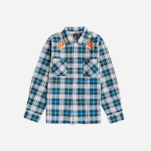 Needles - Needles One-Up Shirt - Printed Flannel Blue -  - Main Front View