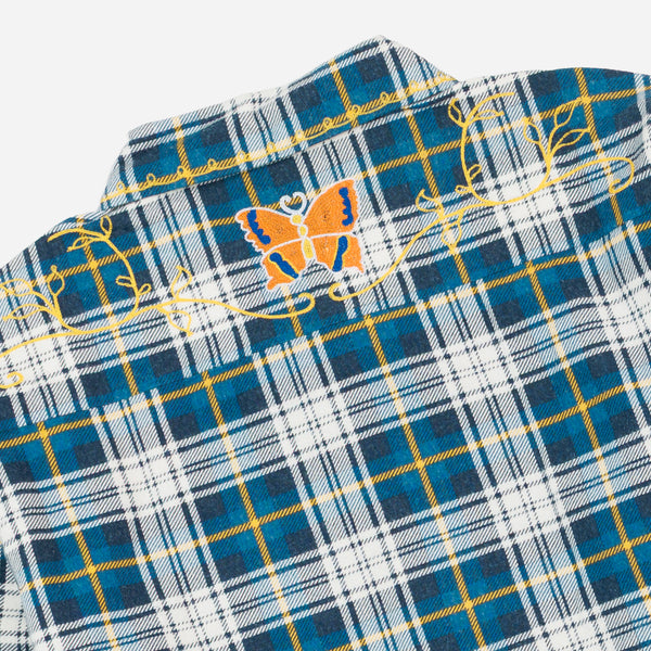 Needles One-Up Shirt - Printed Flannel Blue