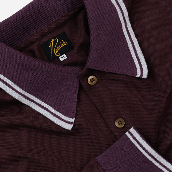 Needles Regular Collar Long Sleeve Polo - Purple