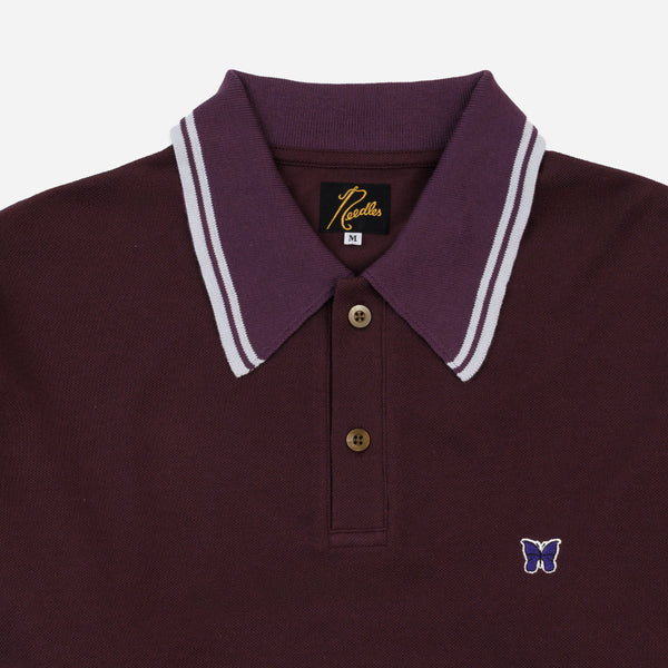 Needles Regular Collar Long Sleeve Polo - Purple