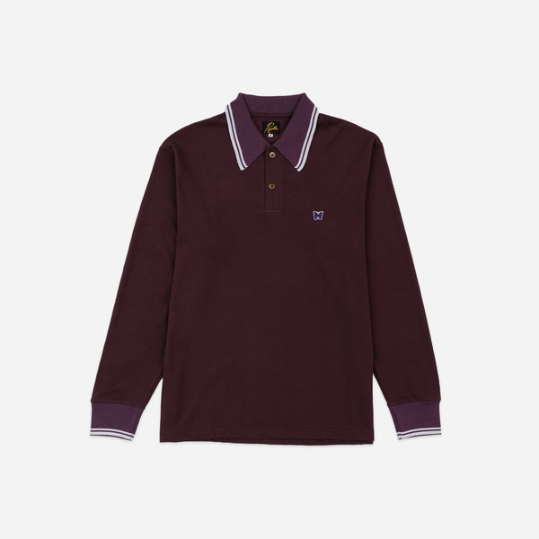 Needles Regular Collar Long Sleeve Polo - Purple