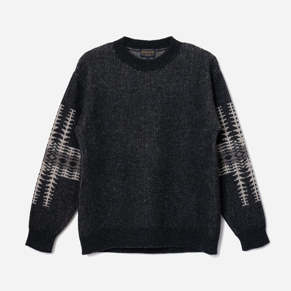 LAMBSWOOL CREW SWEATER - BLACK