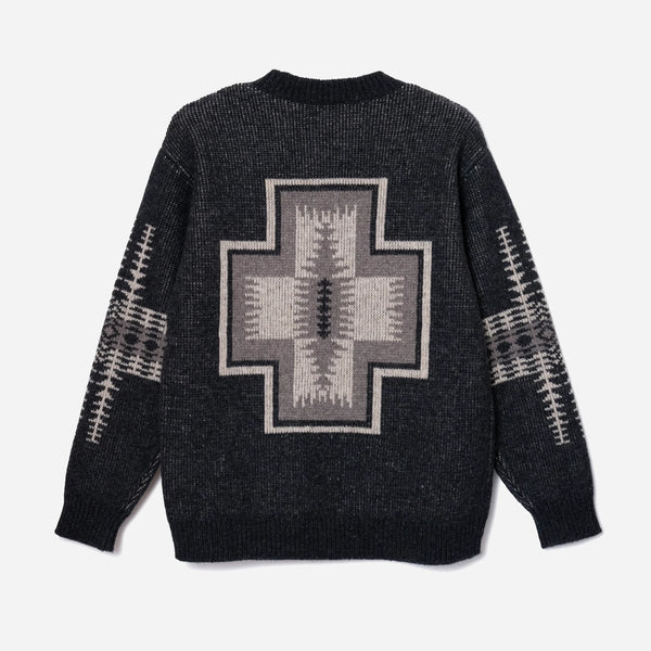 LAMBSWOOL CREW SWEATER - BLACK