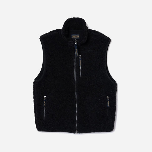 SHERPA BOA FLEECE VEST - BLACK
