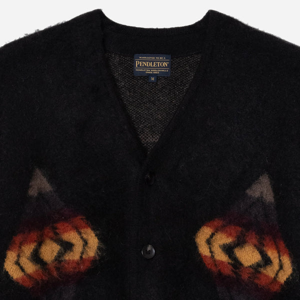 SHAGGY CARDIGAN - BLACK HARDING