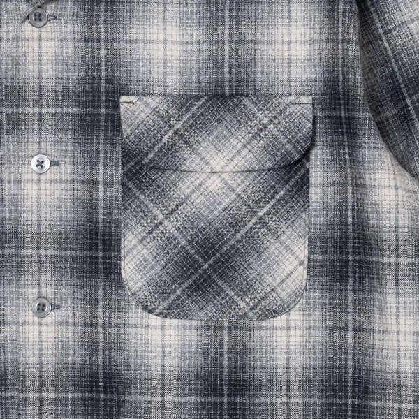 CRAFTED IN JAPAN WOOL SHIRT - GREY/BLACK