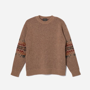 Pendleton - LAMBSWOOL CREWNECK SWEATER - TAN -  - Main Front View