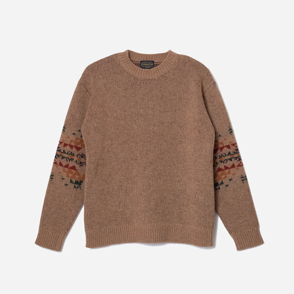 LAMBSWOOL CREWNECK SWEATER - TAN