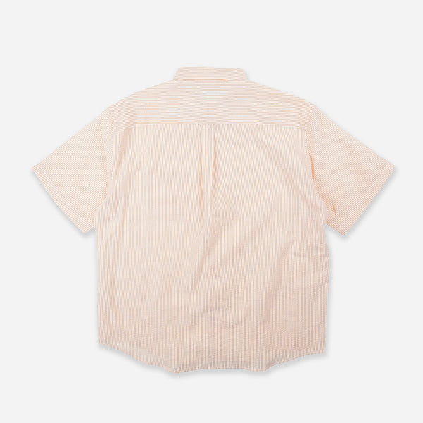 OG STRIPE SEERSUCKER HALF SHIRT - ORANGE
