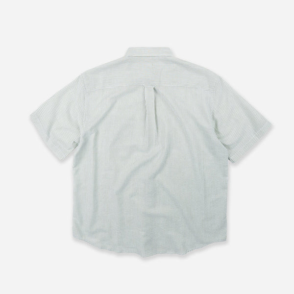 OG STRIPE SEERSUCKER HALF SHIRT - GREEN