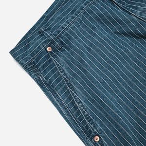Dubbleware - RELAXED CARPENTER PANT MADE IN ITALY - WASHED PINSTRIPE BLUE -  - Alternative View 1