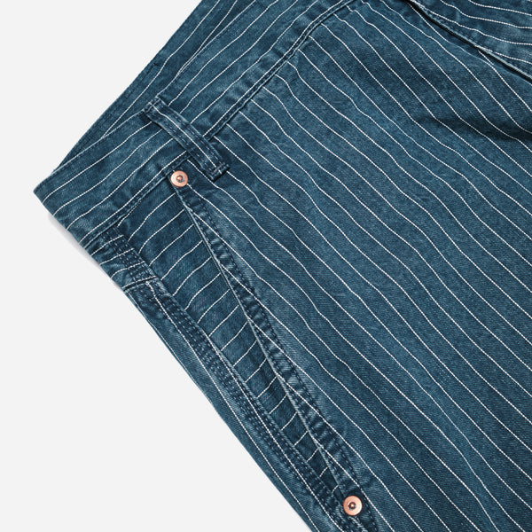 RELAXED CARPENTER PANT MADE IN ITALY - WASHED PINSTRIPE BLUE