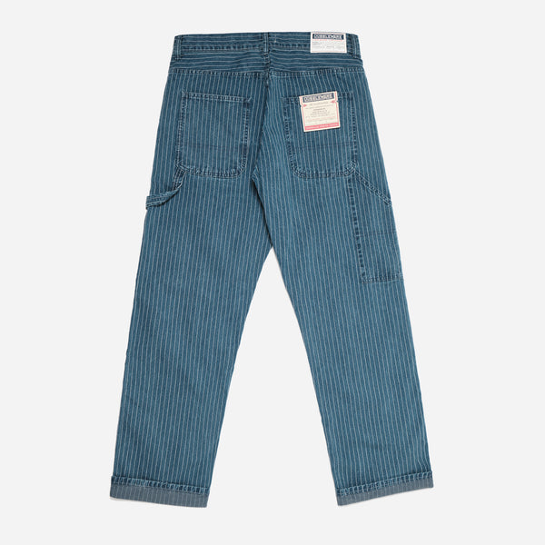 RELAXED CARPENTER PANT MADE IN ITALY - WASHED PINSTRIPE BLUE