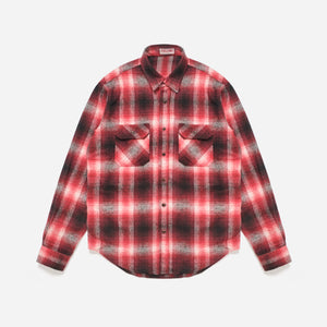 Dubbleware - Made in Italy Milton Flannel Shirt - Red -  - Main Front View