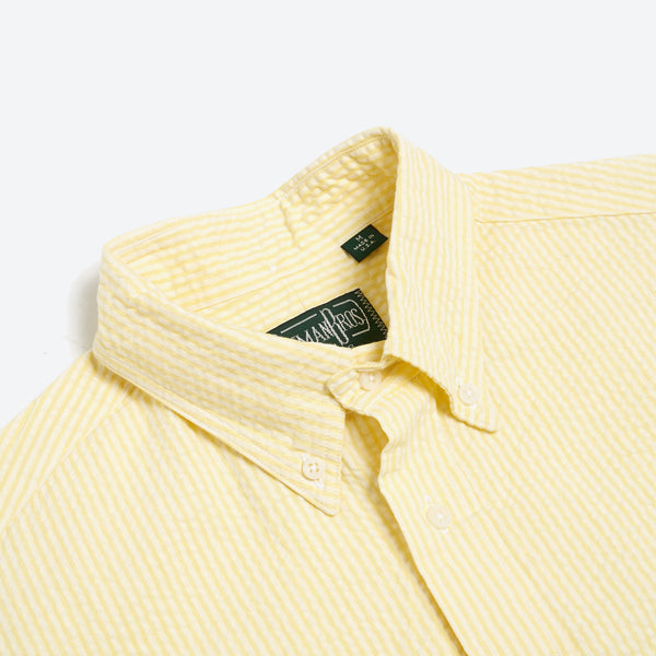 Seersucker Short Sleeve Oxford Shirt - Yellow