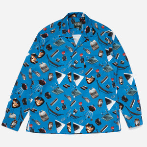 LONG SLEEVE POCKET CAMP SHIRT - CAMP ACCOUTREMENTS/BLUE-MULTI