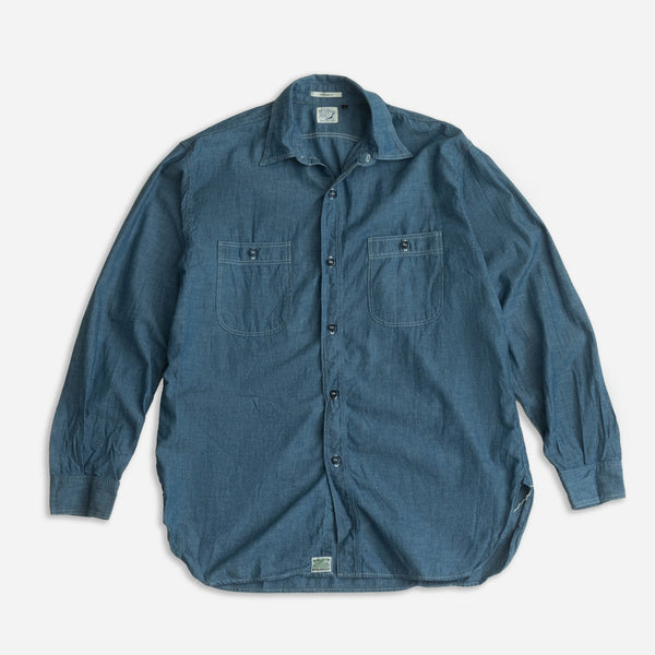 VINTAGE CHAMBRAY WORK SHIRT - INDIGO BLUE