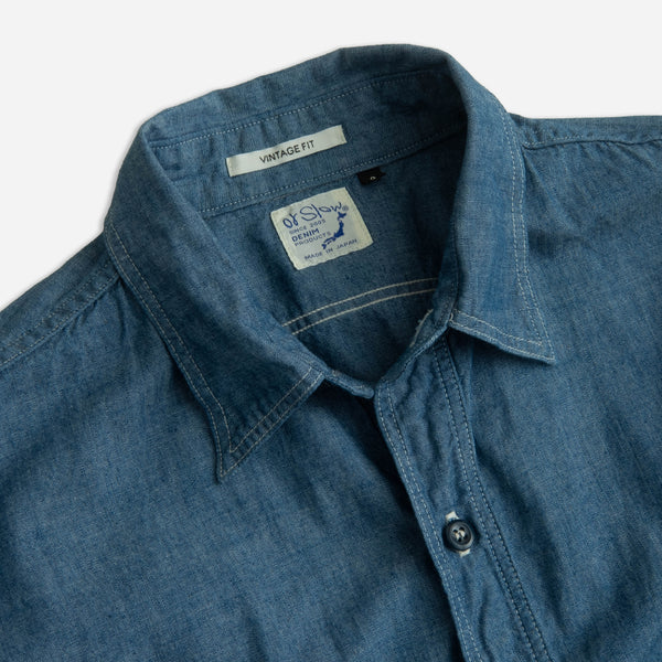 VINTAGE CHAMBRAY WORK SHIRT - INDIGO BLUE