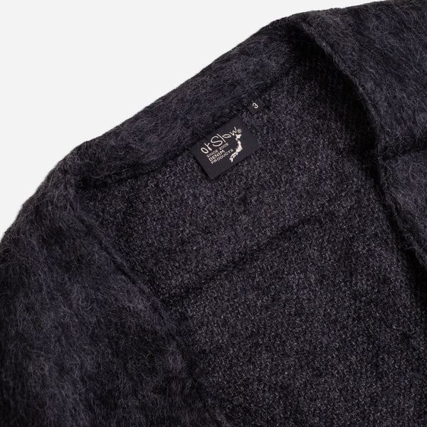 MOHAIR CONCHO CARDIGAN - CHARCOAL