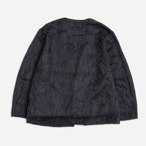 MOHAIR CONCHO CARDIGAN - CHARCOAL