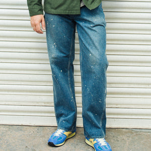 Orslow - RELAXED DENIM PAINTER PANT - USED PAINT BLUE -  - Alternative View 1