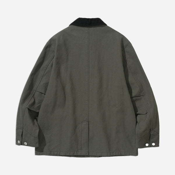 OXFORD COVERALL CHORE JACKET - GREYISH OLIVE