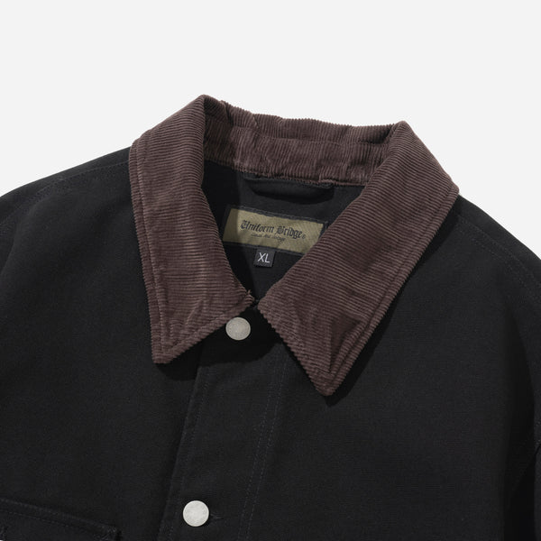 OXFORD COVERALL CHORE JACKET - BLACK