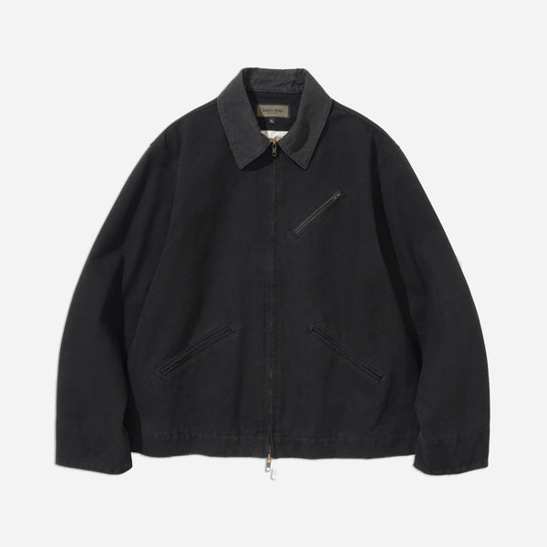 OXFORD WORK ZIP-UP JACKET - BLACK