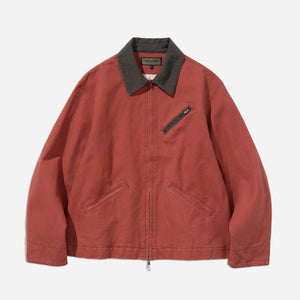 Uniform Bridge - OXFORD WORK ZIP-UP JACKET - RED -  - Main Front View