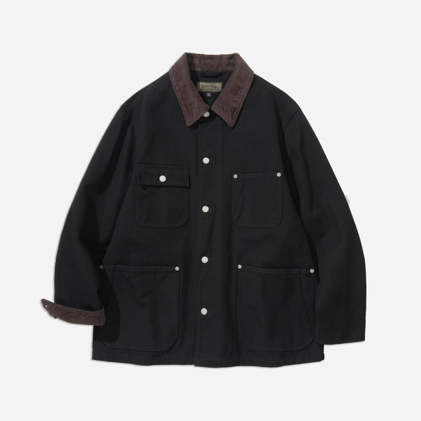 OXFORD COVERALL CHORE JACKET - BLACK