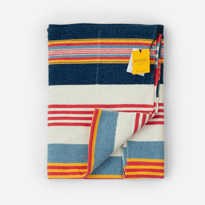 Original Madras Trading Company - STRIPED BEACH MATT - RED/MULTI -  - Main Front View