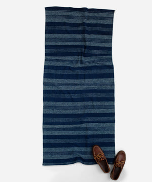 Original Madras Trading Company - STRIPED BEACH MATT - NAVY -  - Alternative View 1