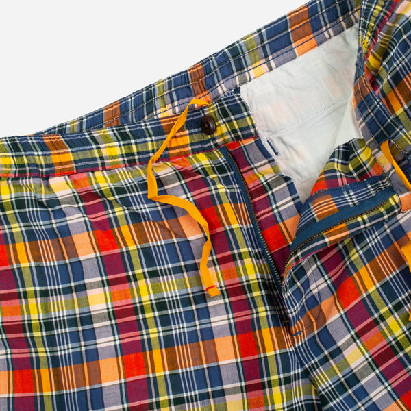 LAX CHECK MADRAS SHORTS - RED/YELLOW-NAVY