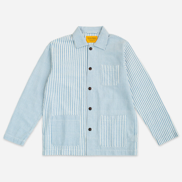 NO 106 SHIRT JACKET - SEERSUCKER STRIPE BLUE
