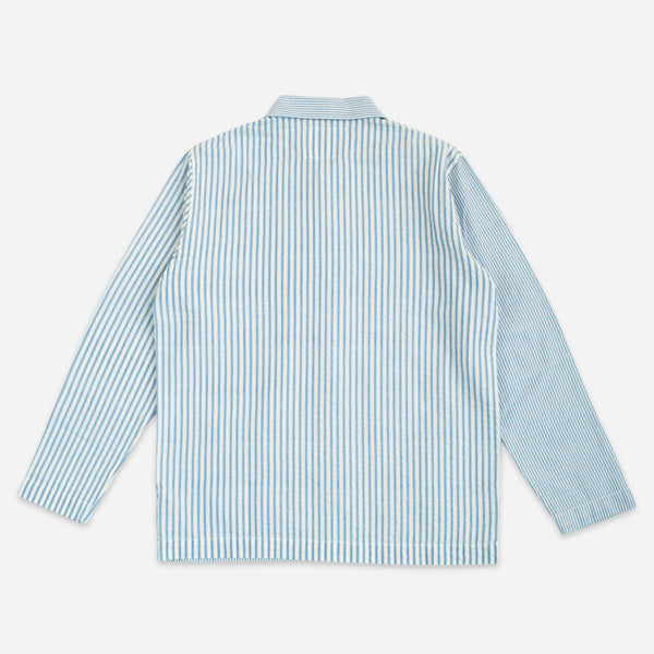 NO 106 SHIRT JACKET - SEERSUCKER STRIPE BLUE
