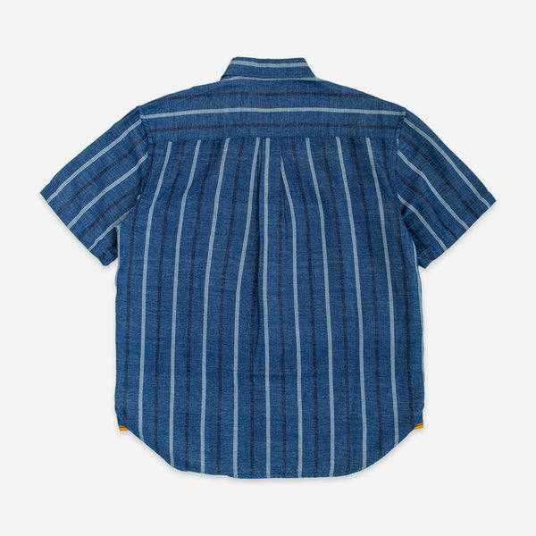LAX NATURAL DYE HEMP STRIPE SS SHIRT - INDIGO
