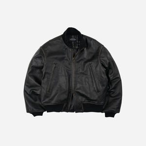 Frizmworks - Frizmworks Patina Cowhide Tanker Jacket - Washed Black -  - Main Front View