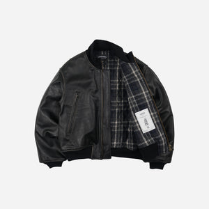 Frizmworks - Frizmworks Patina Cowhide Tanker Jacket - Washed Black -  - Alternative View 1