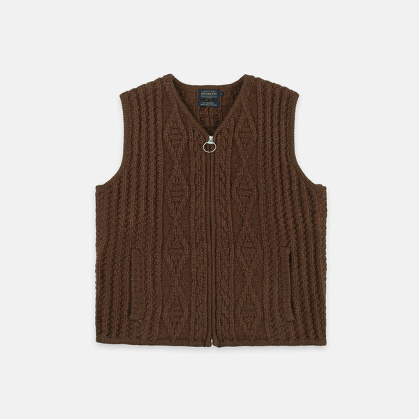 Pendleton Hoop Zip Vest - Brown