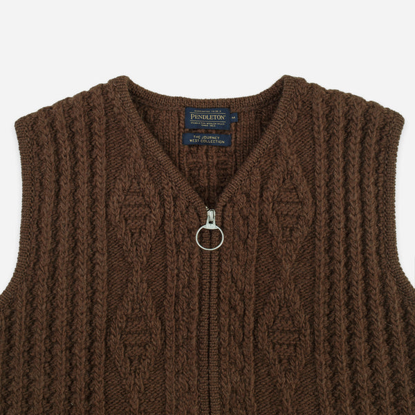 Pendleton Hoop Zip Vest - Brown