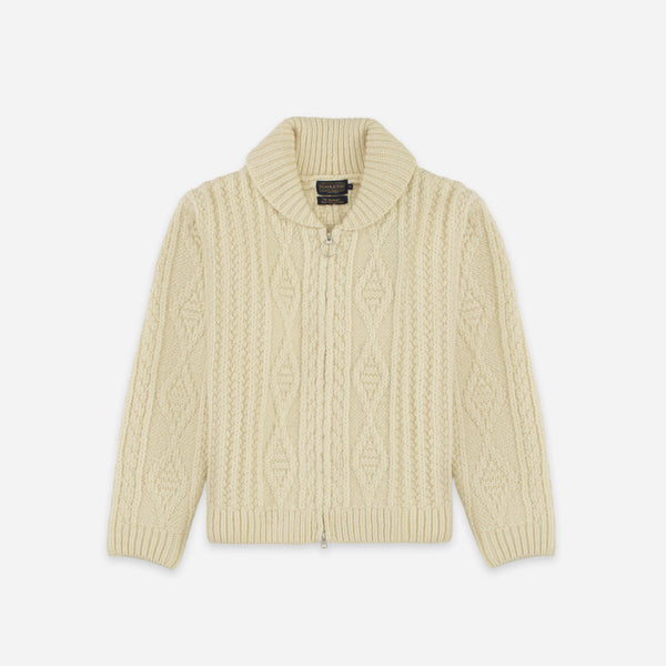 Pendleton Hoop Zip Cardigan - Cream