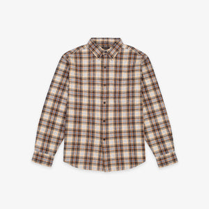 Pendleton - Pendleton Button Down Shirt - Brown Shadow Check -  - Main Front View