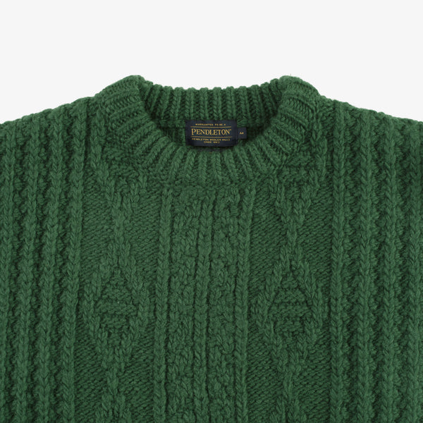 Pendleton Cable Knit Sweater - Pine Green