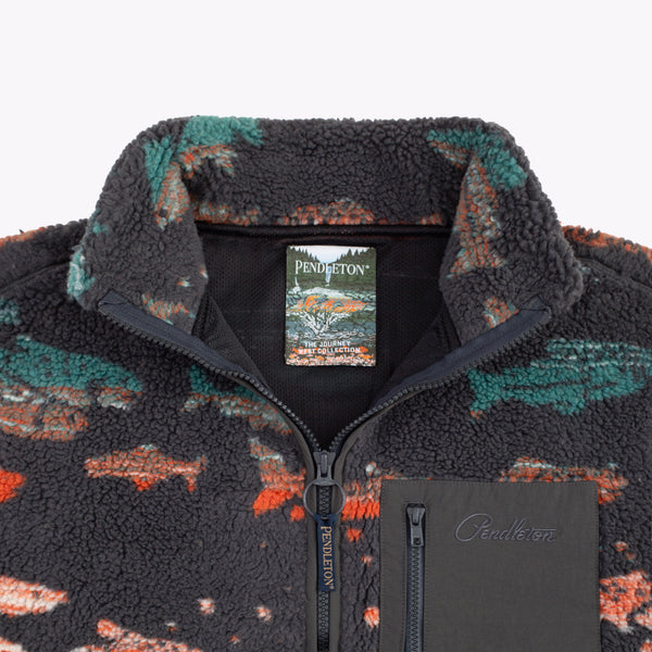 Jacquard Sherpa Fleece - Salmon Falls Scenic