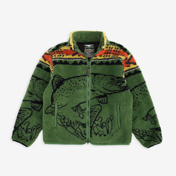 Jacquard Sherpa Fleece - Salmon Falls Olive