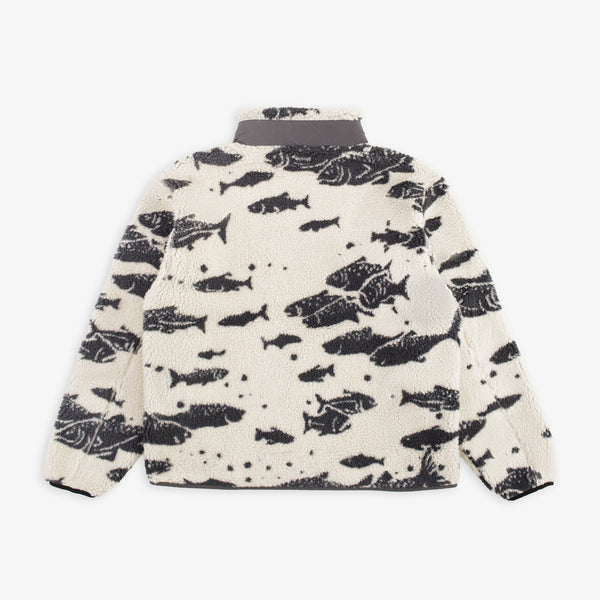 Jacquard Sherpa Fleece - Salmon Falls White