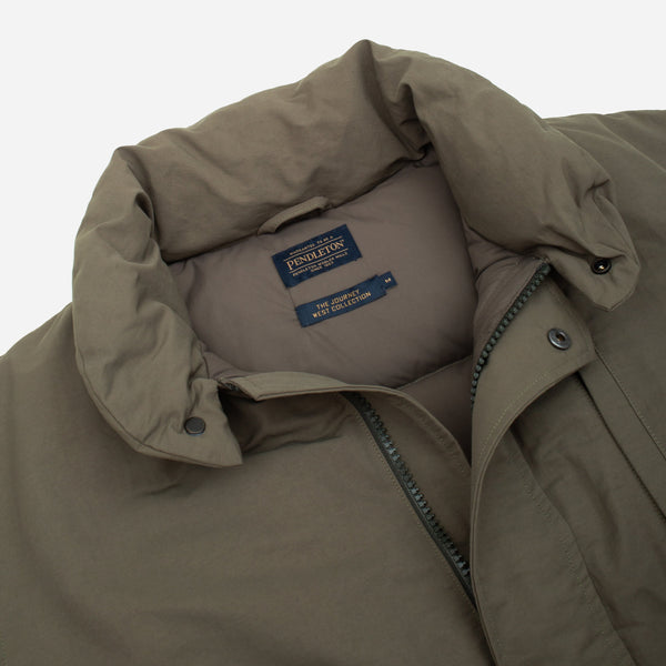 FLAT FACE DOWN VEST - BROWN