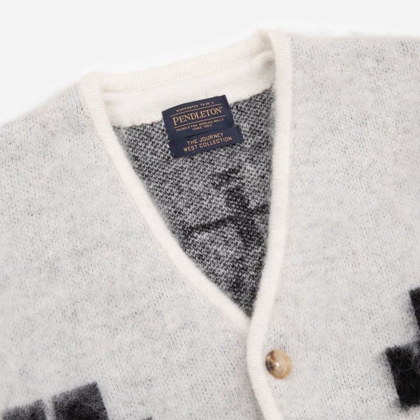 MOHAIR RELAXED SHAGGY CARDIGAN - LOS OJOS WHITE