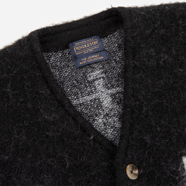 MOHAIR RELAXED SHAGGY CARDIGAN - LOS OJOS BLACK