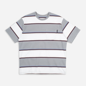 Pendleton - HEAVYWEIGHT STRIPED T-SHIRT - WHITE/GREY -  - Main Front View